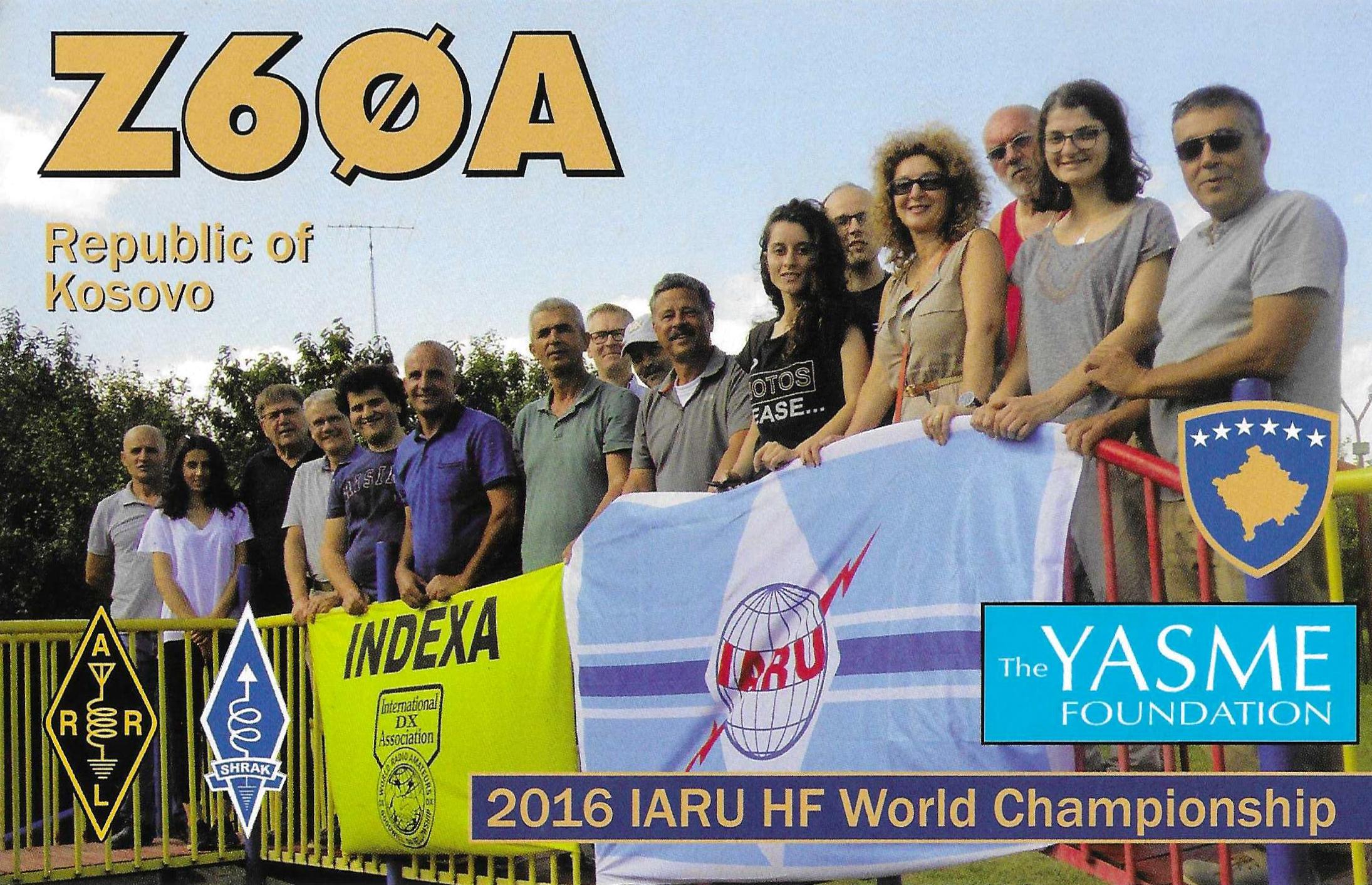 QSL card Z60A: Kosovo