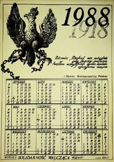 Kalendarz : Solidarność Walcząca 1988