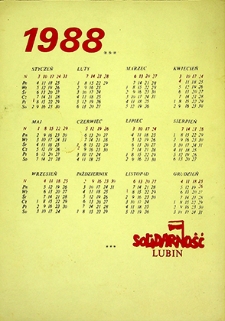 Kalendarz : Solidarność Lubin 1988