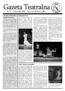 Teatr w Lubinie : Gazeta Teatralna nr 5, listopad 2013