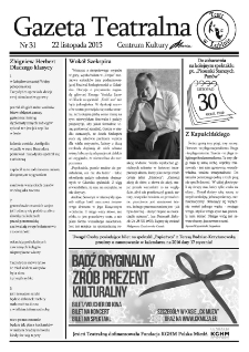 Teatr w Lubinie : Gazeta Teatralna nr 31, listopad 2015