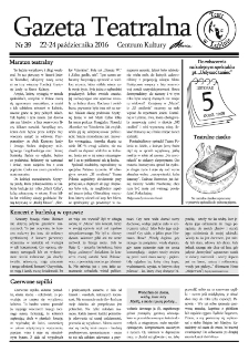 Teatr w Lubinie : Gazeta Teatralna nr 39, październik 2016