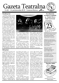 Teatr w Lubinie : Gazeta Teatralna nr 61, październik 2018