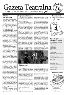 Teatr w Lubinie : Gazeta Teatralna nr 63, październik 2018