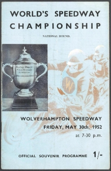 1952 maj 30, Wolverhampton : Brytyjska Runda Kwalifikacyjna Indywidualnych Mistrzostw Świata na żużlu