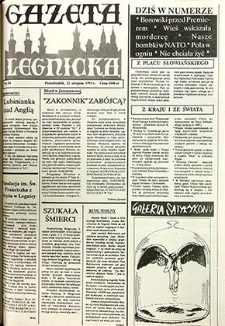 Gazeta Legnicka nr 84, sierpień`91
