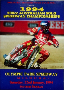 1994 styczeń 22, Mildura : Finał Australijski Indywidualnych Mistrzostw Świata na żużlu, Mistrzostwa Australii