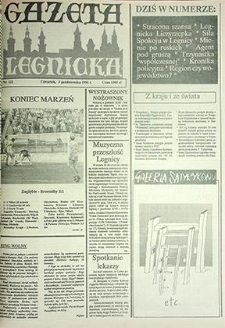 Gazeta Legnicka nr 122, październik`91