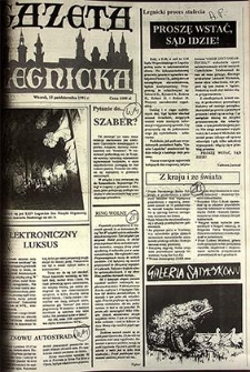 Gazeta Legnicka nr 129, październik`91