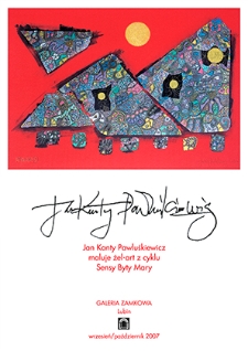 Jan Kanty Pawluśkiewicz maluje żel-art z cyklu Sensy Byty Mary