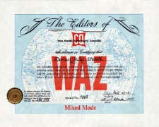 Dyplom WAZ : USA : Dyplom potwierdzenia łączności ze wszystkich stref świata