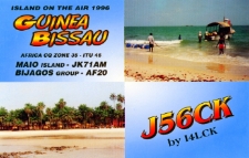 Karta QSL J56CK : Gwinea Bissu : IOTA AF-020