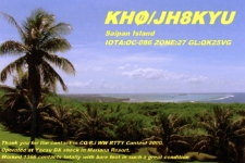 Karta QSL KH0/JH8KYU : Mariany Północne : IOTA OC-086