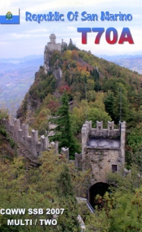 Karta QSL T70A : San Marino