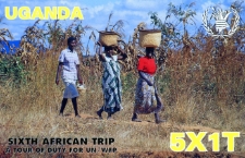 Karta QSL 5X1T : Uganda