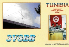 Karta QSL 3V8BB : Tunezja