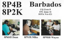 Karta QSL 8P2K : Barbados : IOTA NA-021