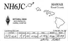 Karta QSL NH6JC : Hawaje