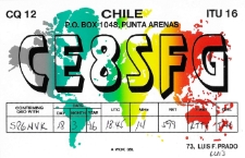 Karta QSL CE8SFG : Chile