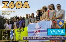 Karta QSL Z60A : Kosowo