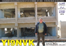 Karta QSL YI9NVK : Karta własna SP6NVK z pobytu w Iraku : Irak