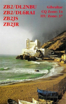 Karta QSL ZB2/DL2NBU : Gibraltar