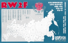 Karta QSL RW2F : Obwód Kaliningradzki