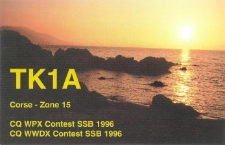 Karta QSL TK1A : Korsyka : IOTA EU-014