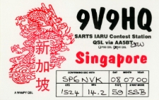 Karta QSL 9V9HQ : Singapur : IOTA AS-019