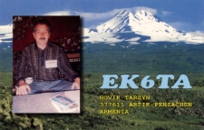 Karta QSL EK6TA : Armenia
