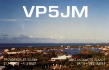 Karta QSL VP5JM : Turks i Caicos : IOTA NA-003
