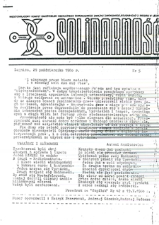 Solidarność nr 5, październik `80