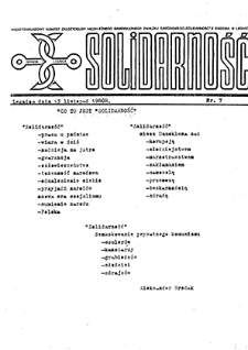 Solidarność nr 7, listopad `80
