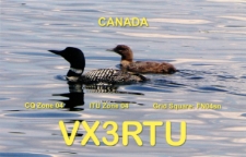Karta QSL VX3RTU : Kanada