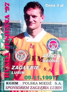 Runda jesienna '97 : 9 listopada, Zagłębie Lubin – Amica Wronki