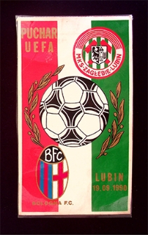 PUCHAR UEFA : Zagłebie Lubin – Bologna FC 19.09.1990