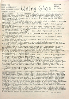 Wolny Głos : nr 9/34, wrzesień `85