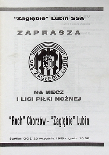 VII kolejka I ligi piłki nożnej : 23 września, Ruch Chorzów – Zagłębie Lubin