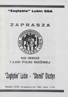 X kolejka I ligi piłki nożnej : 3 października, Zagłębie Lubin – Stomil Olsztyn