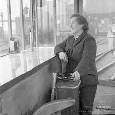 Stacja Miłkowice : praca przy nastawni mechanicznej obsługującej parowozownię