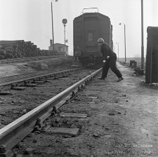 Stacja Miłkowice : prace przy przetaczaniu wagonów