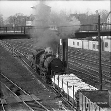 Stacja Miłkowice : parowóz przy pracy