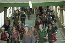 Zakłady Górnicze „Rudna” : górnicy wychodzący z pracy