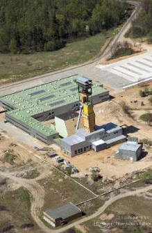 Zakłady G&oacute;rnicze &bdquo;Rudna&rdquo; : szyb R-IX widziany z lotu ptaka