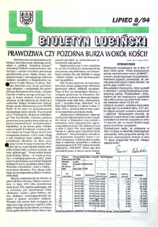 Biuletyn Lubiński nr 8 (40), lipiec `94