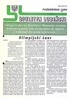 Biuletyn Lubiński nr 12 (44), październik `94