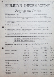 Biuletyn Informacyjny Żeglugi na Odrze nr 7-8/87 (16-17)