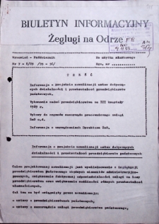 Biuletyn Informacyjny Żeglugi na Odrze nr 7-8/89 (35-36)