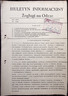 Biuletyn Informacyjny Żeglugi na Odrze nr 2/86