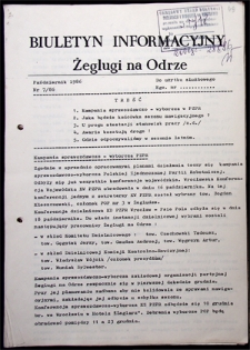 Biuletyn Informacyjny Żeglugi na Odrze nr 7/86